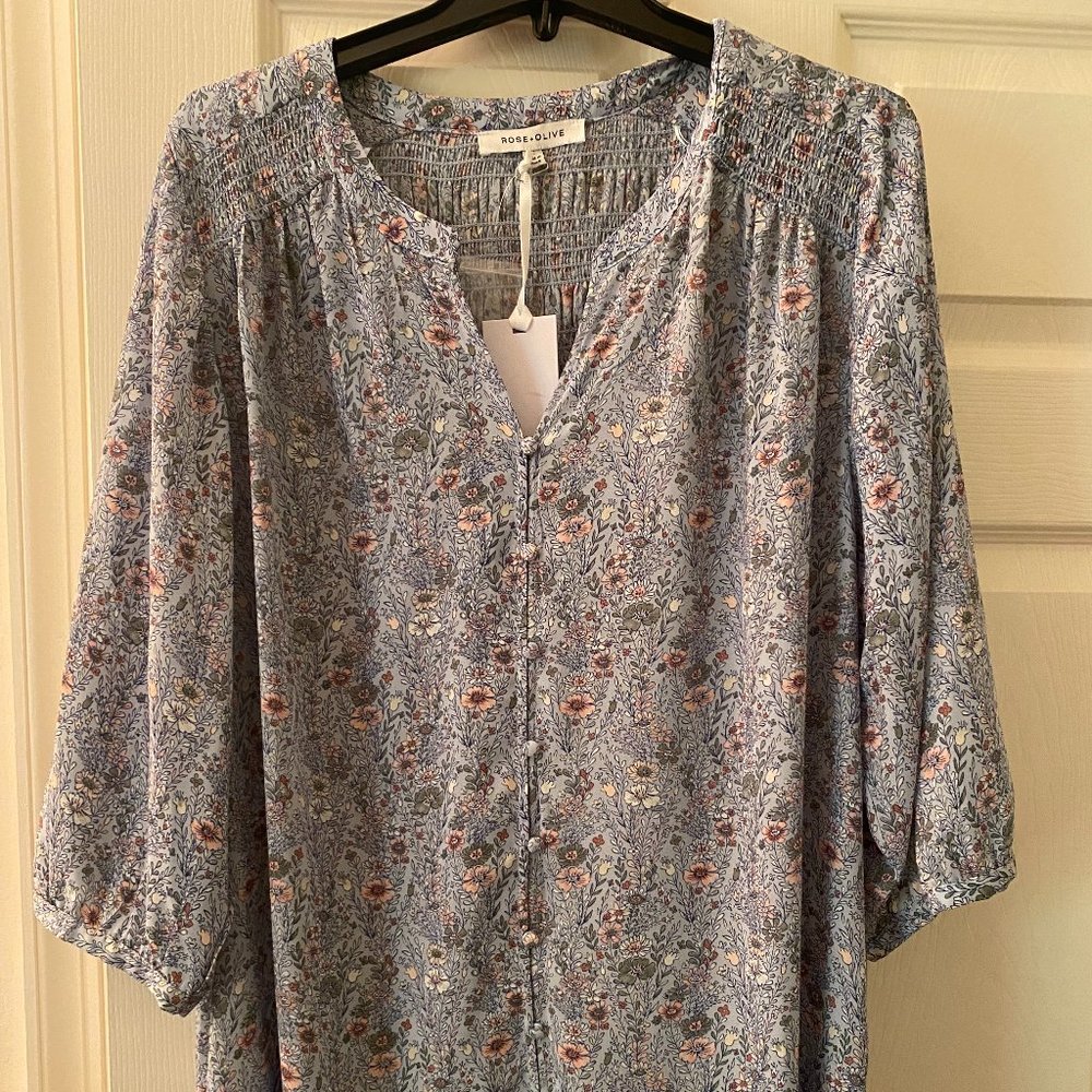 NWT 1X Pastel print blouse